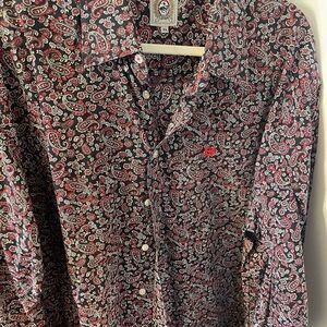 Cinch Men's Paisley Button-Down Shirt - Black & Red